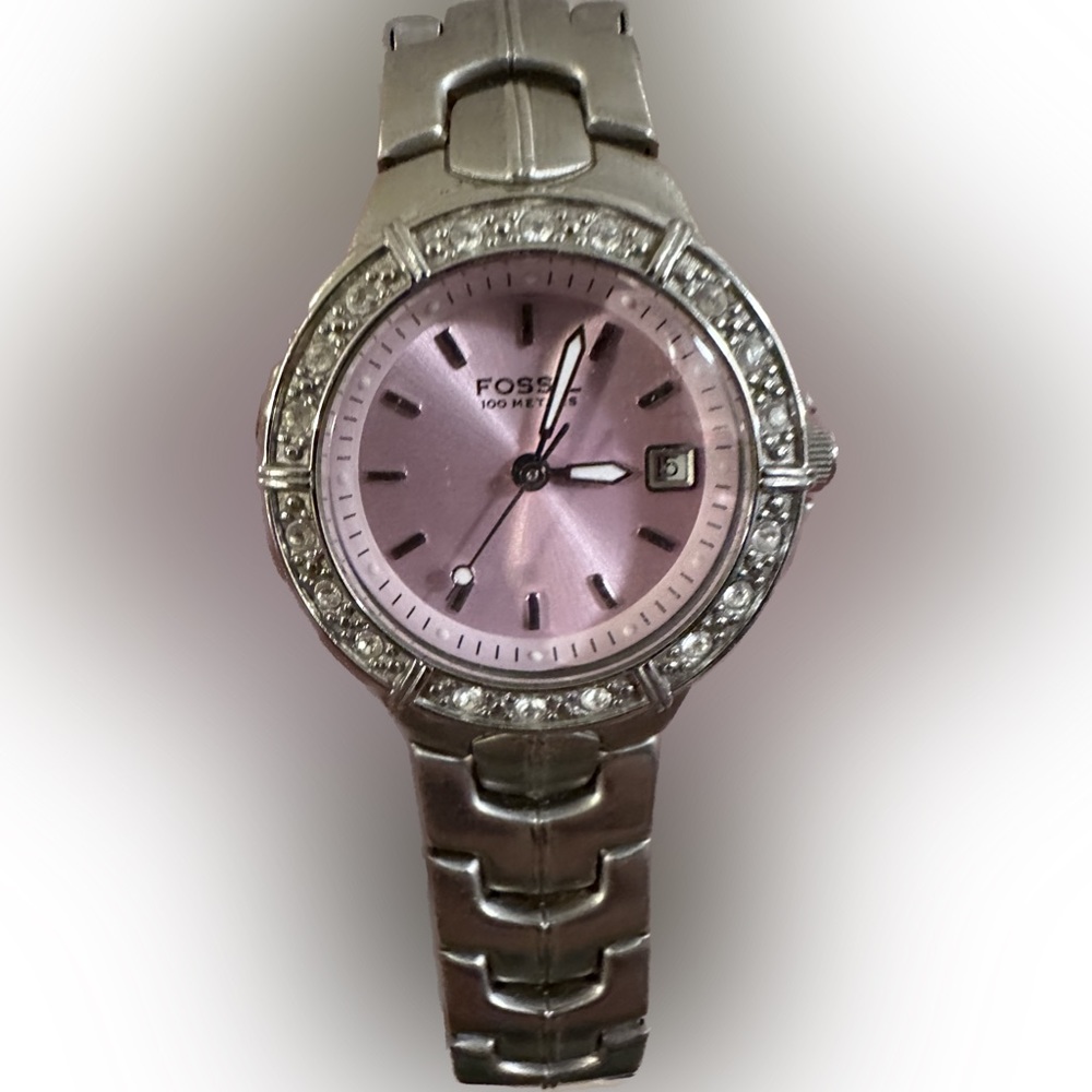 Ladies Fossil Watch with Pink Face